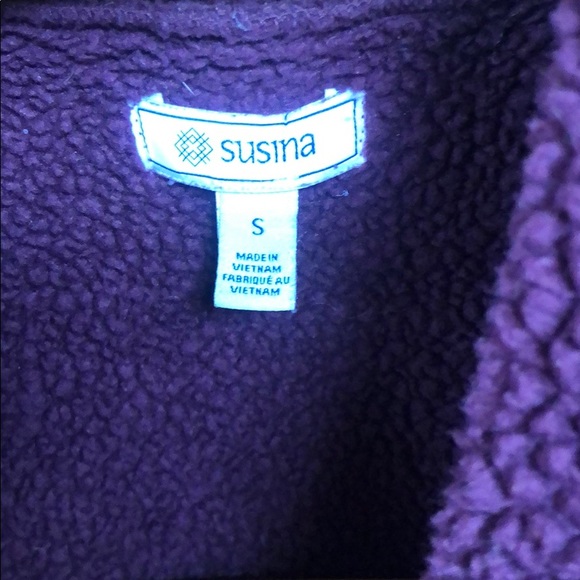 Susina Teddy bear cozy seamed open vest sz S - Picture 2 of 5